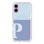スリムプロテクションプレミアムケース with MagSafe［ オリジナル - initial two tone - P blue ］