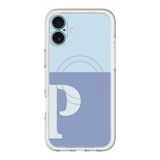 スリムプロテクションプレミアムケース with MagSafe［ オリジナル - initial two tone - P blue ］