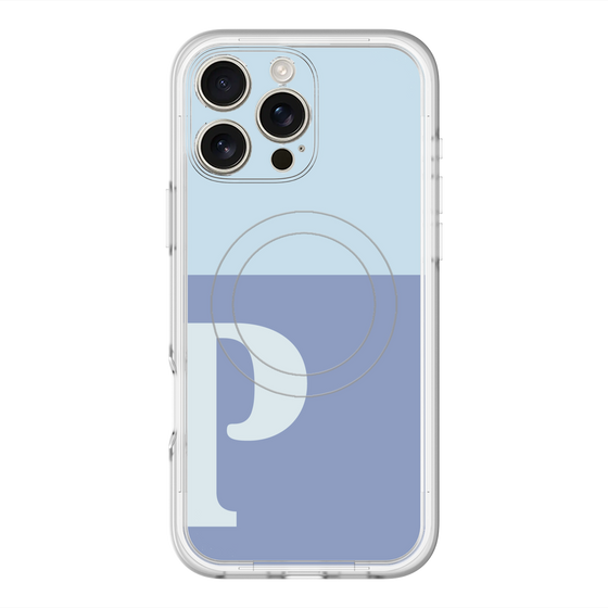 スリムプロテクションプレミアムケース with MagSafe［ オリジナル - initial two tone - P blue ］