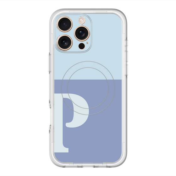 スリムプロテクションプレミアムケース with MagSafe［ オリジナル - initial two tone - P blue ］