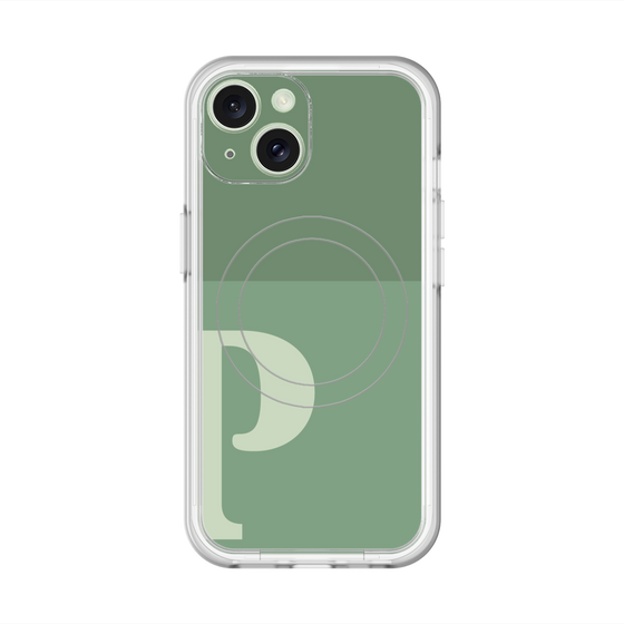 スリムプロテクションプレミアムケース with MagSafe［ オリジナル - initial two tone - P green ］