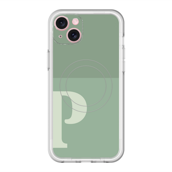 スリムプロテクションプレミアムケース with MagSafe［ オリジナル - initial two tone - P green ］