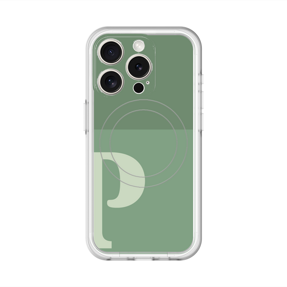 スリムプロテクションプレミアムケース with MagSafe［ オリジナル - initial two tone - P green ］