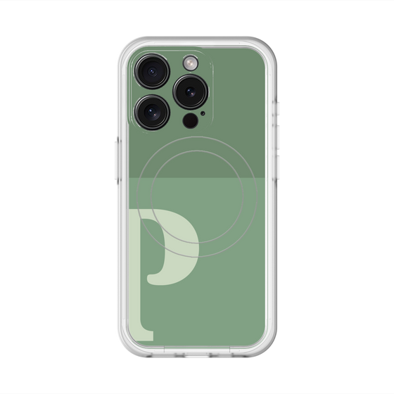 スリムプロテクションプレミアムケース with MagSafe［ オリジナル - initial two tone - P green ］