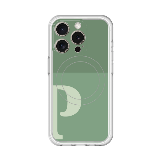 スリムプロテクションプレミアムケース with MagSafe［ オリジナル - initial two tone - P green ］