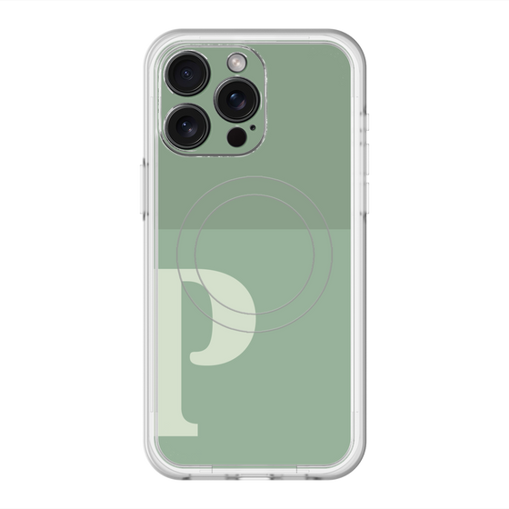 スリムプロテクションプレミアムケース with MagSafe［ オリジナル - initial two tone - P green ］