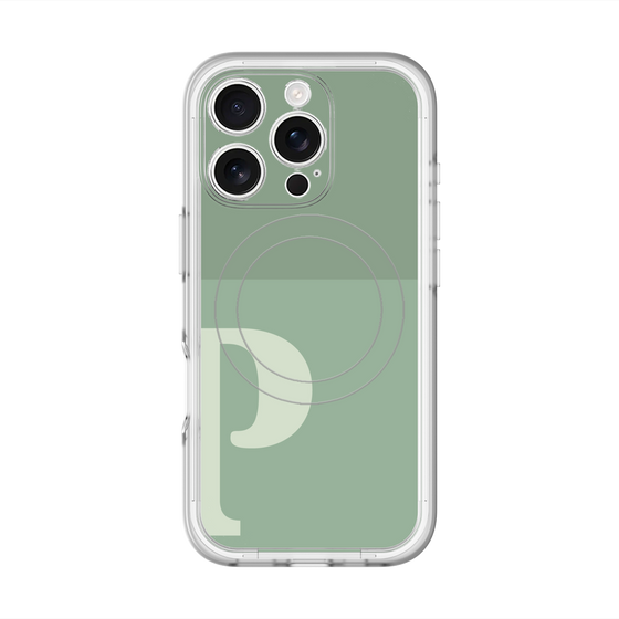 スリムプロテクションプレミアムケース with MagSafe［ オリジナル - initial two tone - P green ］