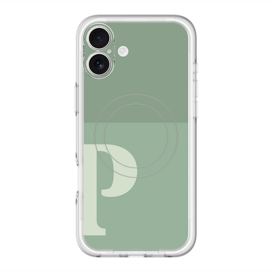 スリムプロテクションプレミアムケース with MagSafe［ オリジナル - initial two tone - P green ］