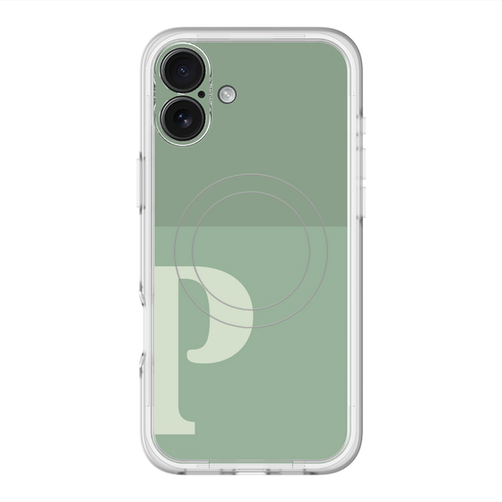スリムプロテクションプレミアムケース with MagSafe［ オリジナル - initial two tone - P green ］