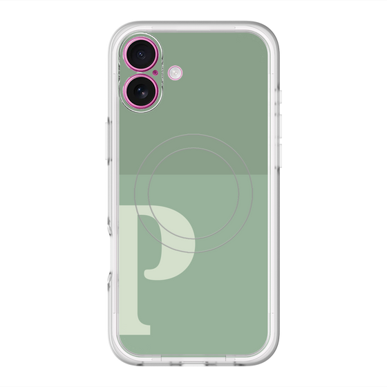 スリムプロテクションプレミアムケース with MagSafe［ オリジナル - initial two tone - P green ］