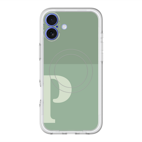 スリムプロテクションプレミアムケース with MagSafe［ オリジナル - initial two tone - P green ］