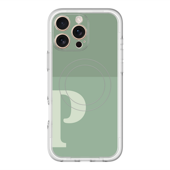 スリムプロテクションプレミアムケース with MagSafe［ オリジナル - initial two tone - P green ］