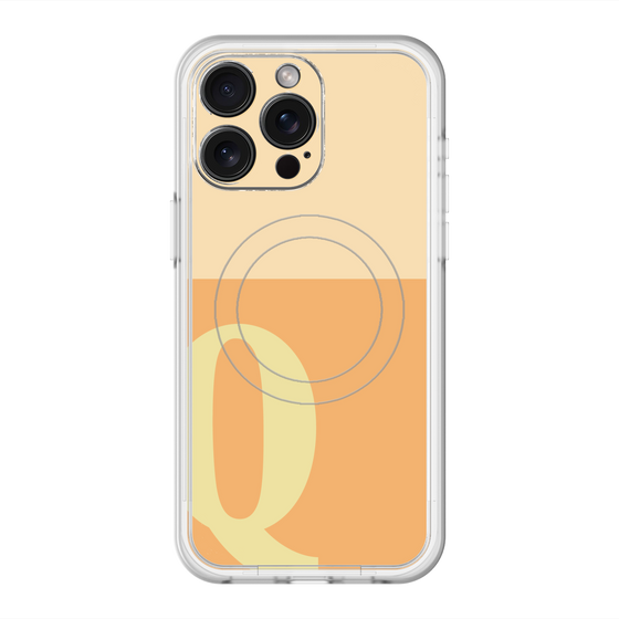 スリムプロテクションプレミアムケース with MagSafe［ オリジナル - initial two tone - Q orange ］