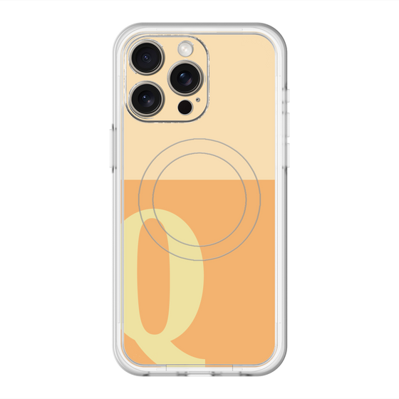 スリムプロテクションプレミアムケース with MagSafe［ オリジナル - initial two tone - Q orange ］