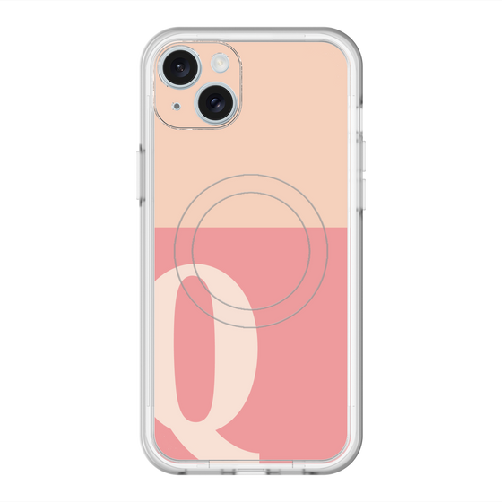 スリムプロテクションプレミアムケース with MagSafe［ オリジナル - initial two tone - Q pink ］