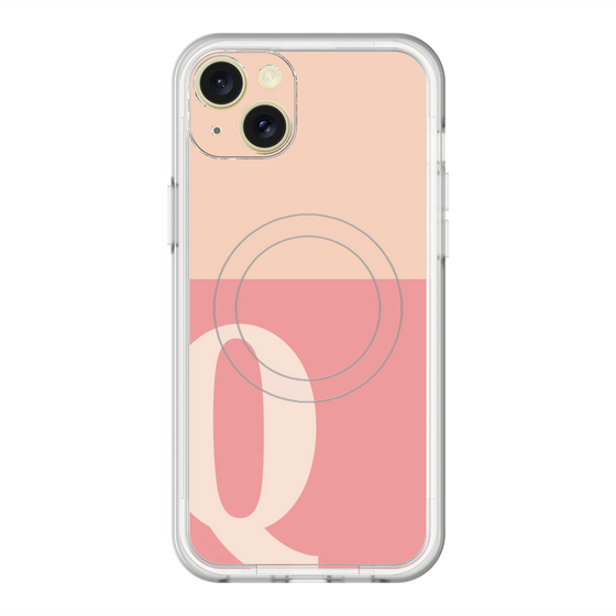 スリムプロテクションプレミアムケース with MagSafe［ オリジナル - initial two tone - Q pink ］