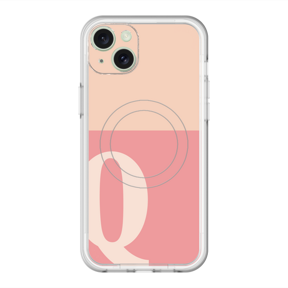 スリムプロテクションプレミアムケース with MagSafe［ オリジナル - initial two tone - Q pink ］