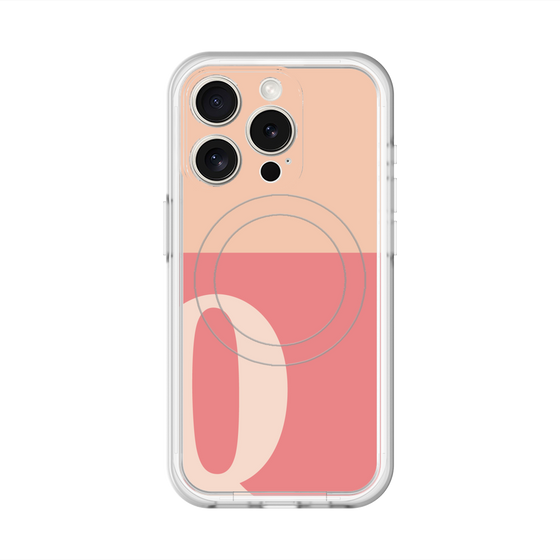 スリムプロテクションプレミアムケース with MagSafe［ オリジナル - initial two tone - Q pink ］