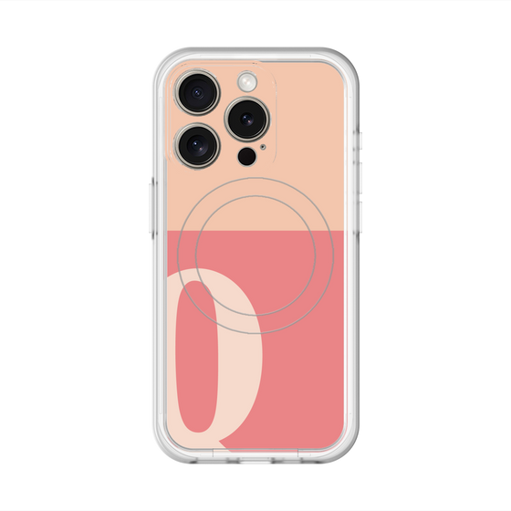 スリムプロテクションプレミアムケース with MagSafe［ オリジナル - initial two tone - Q pink ］