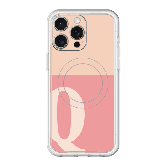 スリムプロテクションプレミアムケース with MagSafe［ オリジナル - initial two tone - Q pink ］