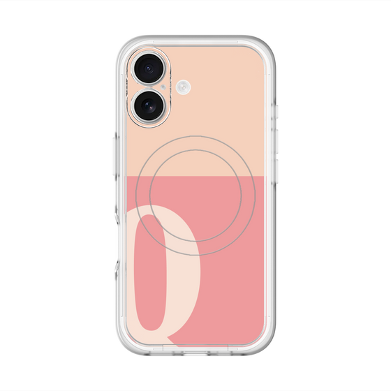 スリムプロテクションプレミアムケース with MagSafe［ オリジナル - initial two tone - Q pink ］
