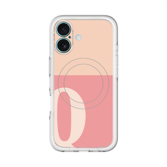スリムプロテクションプレミアムケース with MagSafe［ オリジナル - initial two tone - Q pink ］