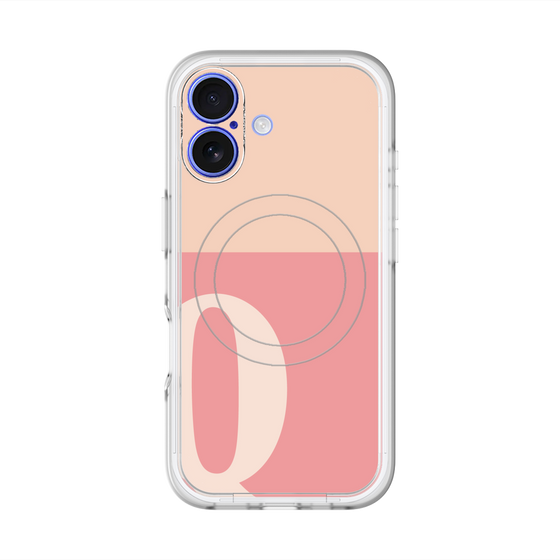 スリムプロテクションプレミアムケース with MagSafe［ オリジナル - initial two tone - Q pink ］