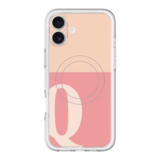 スリムプロテクションプレミアムケース with MagSafe［ オリジナル - initial two tone - Q pink ］