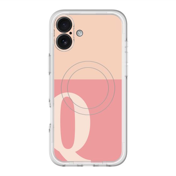 スリムプロテクションプレミアムケース with MagSafe［ オリジナル - initial two tone - Q pink ］