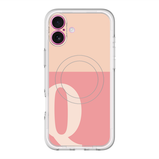 スリムプロテクションプレミアムケース with MagSafe［ オリジナル - initial two tone - Q pink ］