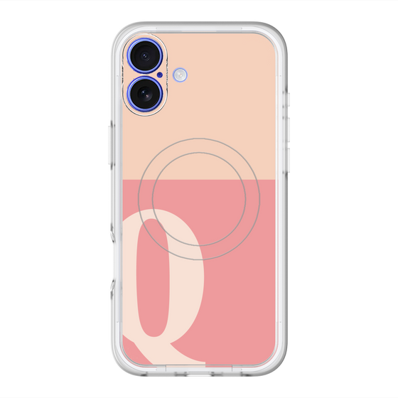 スリムプロテクションプレミアムケース with MagSafe［ オリジナル - initial two tone - Q pink ］