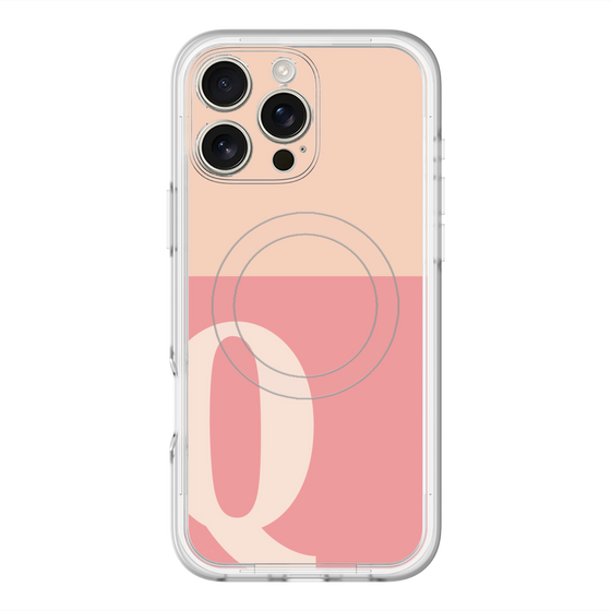 スリムプロテクションプレミアムケース with MagSafe［ オリジナル - initial two tone - Q pink ］