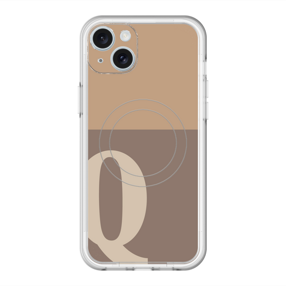 スリムプロテクションプレミアムケース with MagSafe［ オリジナル - initial two tone - Q brown ］