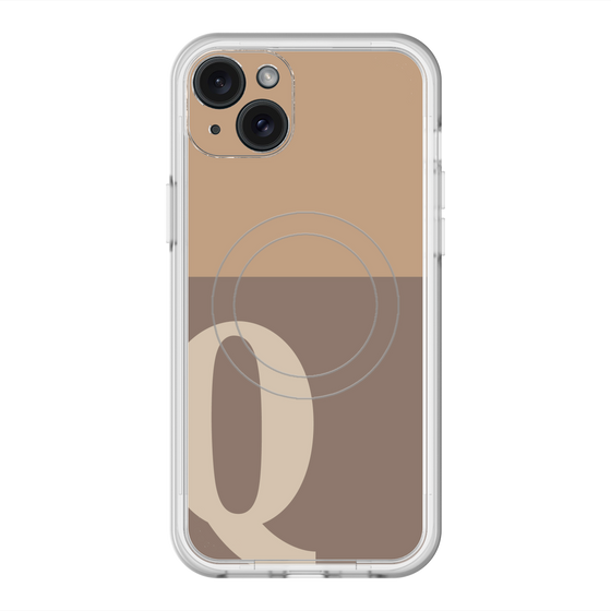 スリムプロテクションプレミアムケース with MagSafe［ オリジナル - initial two tone - Q brown ］