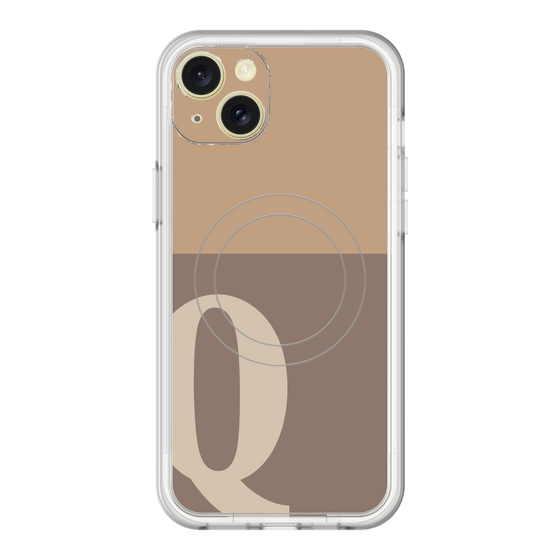 スリムプロテクションプレミアムケース with MagSafe［ オリジナル - initial two tone - Q brown ］