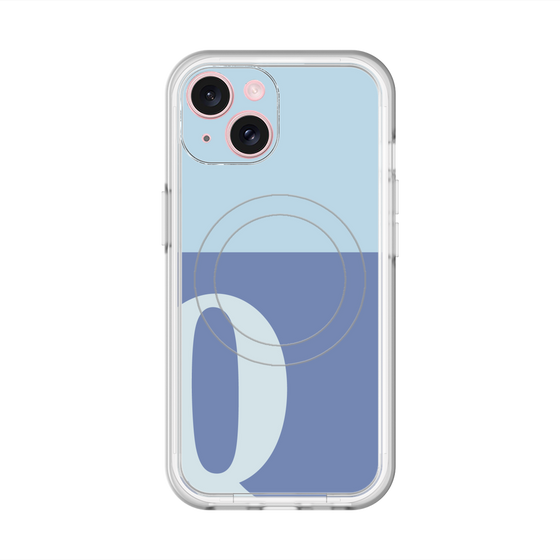 スリムプロテクションプレミアムケース with MagSafe［ オリジナル - initial two tone - Q blue ］