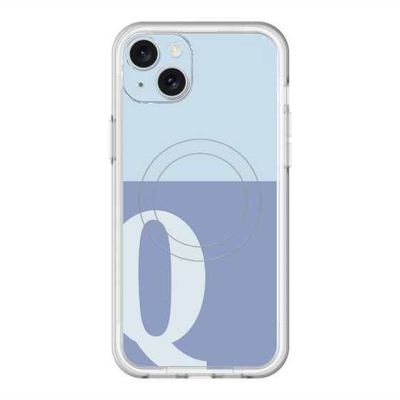 スリムプロテクションプレミアムケース with MagSafe［ オリジナル - initial two tone - Q blue ］