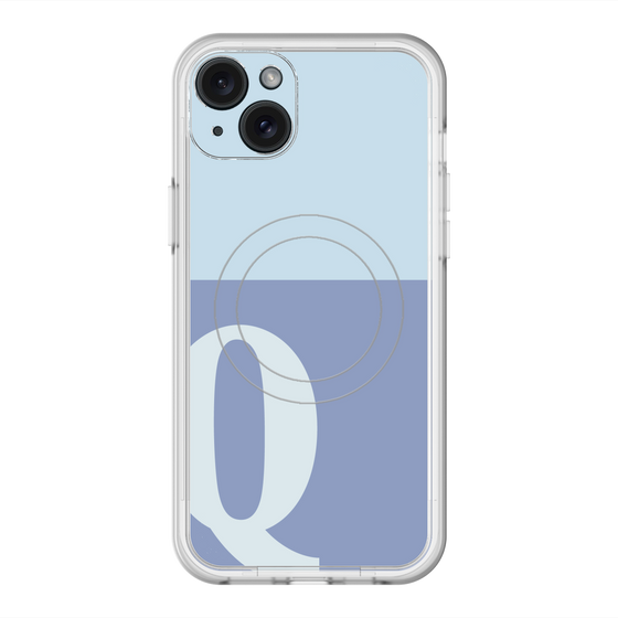 スリムプロテクションプレミアムケース with MagSafe［ オリジナル - initial two tone - Q blue ］