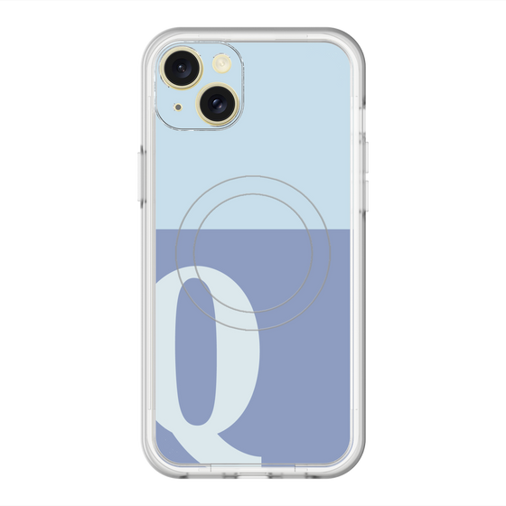 スリムプロテクションプレミアムケース with MagSafe［ オリジナル - initial two tone - Q blue ］