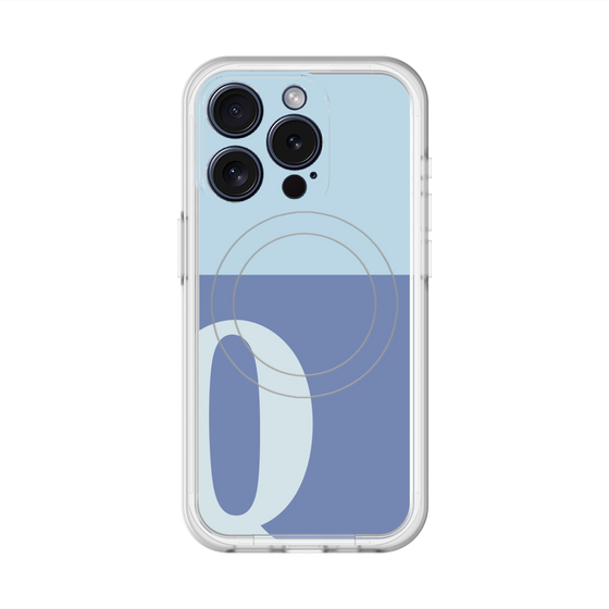 スリムプロテクションプレミアムケース with MagSafe［ オリジナル - initial two tone - Q blue ］
