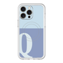 スリムプロテクションプレミアムケース with MagSafe［ オリジナル - initial two tone - Q blue ］