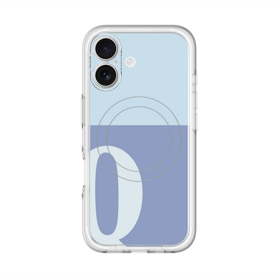 スリムプロテクションプレミアムケース with MagSafe［ オリジナル - initial two tone - Q blue ］