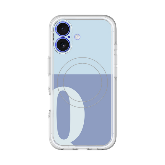 スリムプロテクションプレミアムケース with MagSafe［ オリジナル - initial two tone - Q blue ］