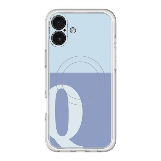 スリムプロテクションプレミアムケース with MagSafe［ オリジナル - initial two tone - Q blue ］