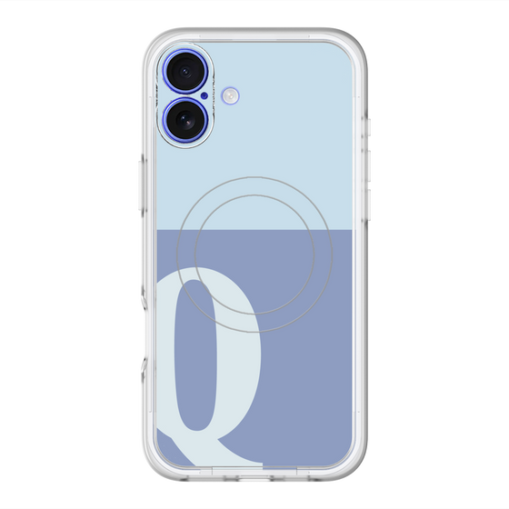 スリムプロテクションプレミアムケース with MagSafe［ オリジナル - initial two tone - Q blue ］