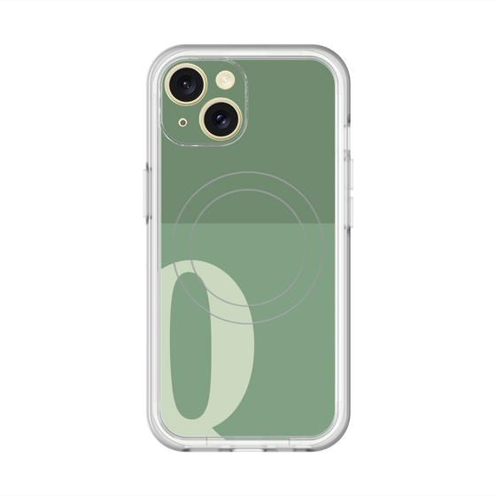 スリムプロテクションプレミアムケース with MagSafe［ オリジナル - initial two tone - Q green ］