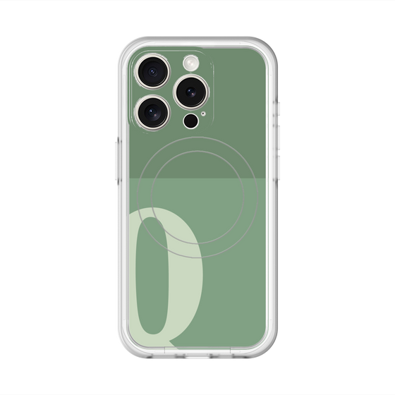 スリムプロテクションプレミアムケース with MagSafe［ オリジナル - initial two tone - Q green ］