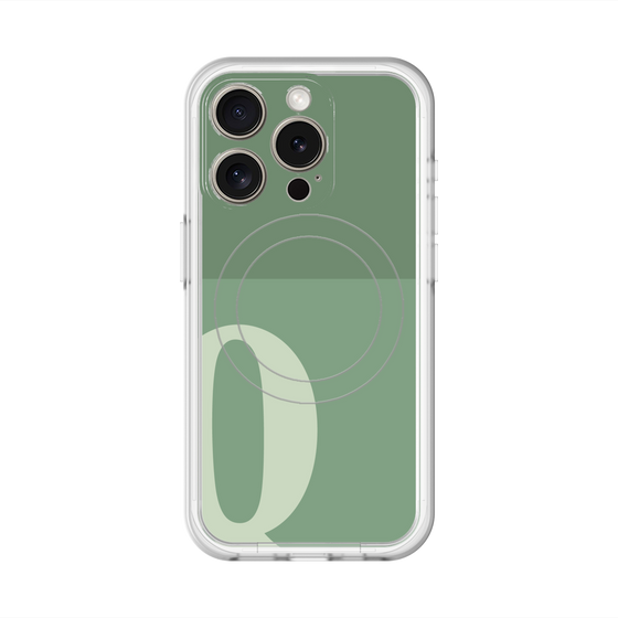 スリムプロテクションプレミアムケース with MagSafe［ オリジナル - initial two tone - Q green ］