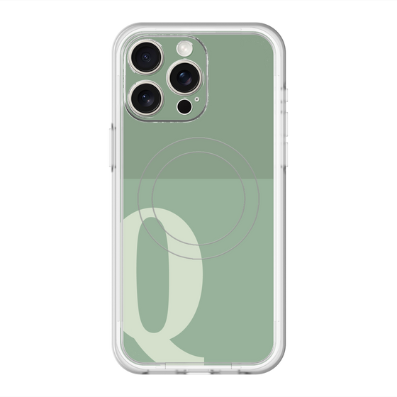 スリムプロテクションプレミアムケース with MagSafe［ オリジナル - initial two tone - Q green ］