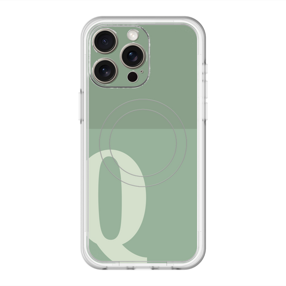スリムプロテクションプレミアムケース with MagSafe［ オリジナル - initial two tone - Q green ］